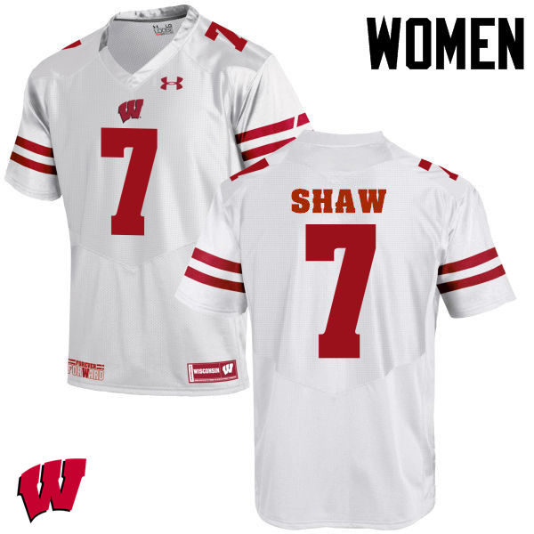 Wisconsin Badgers Women's #7 Bradrick Shaw NCAA Under Armour Authentic White College Stitched Football Jersey XM40Y68ZJ